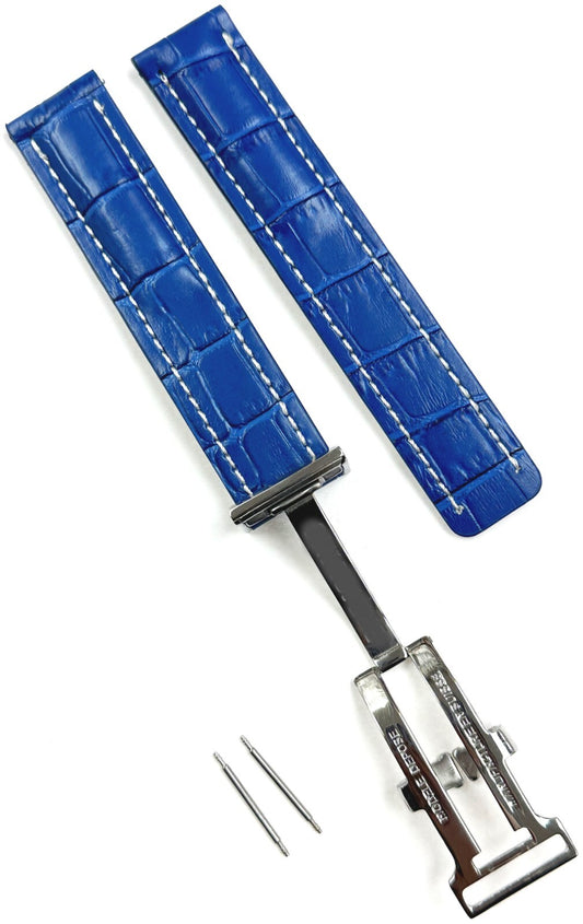 Genuine Leather Watch Band With Deployment Clasp for Breitling Avenger Navitimer