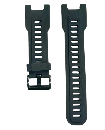 26mm Black Rubber Watch Strap Band w/ Buckle & Tools