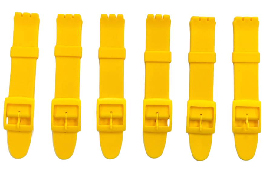 Swatch Replacement Plastic PVC Watch Band Flat Plain without Pins 17mm