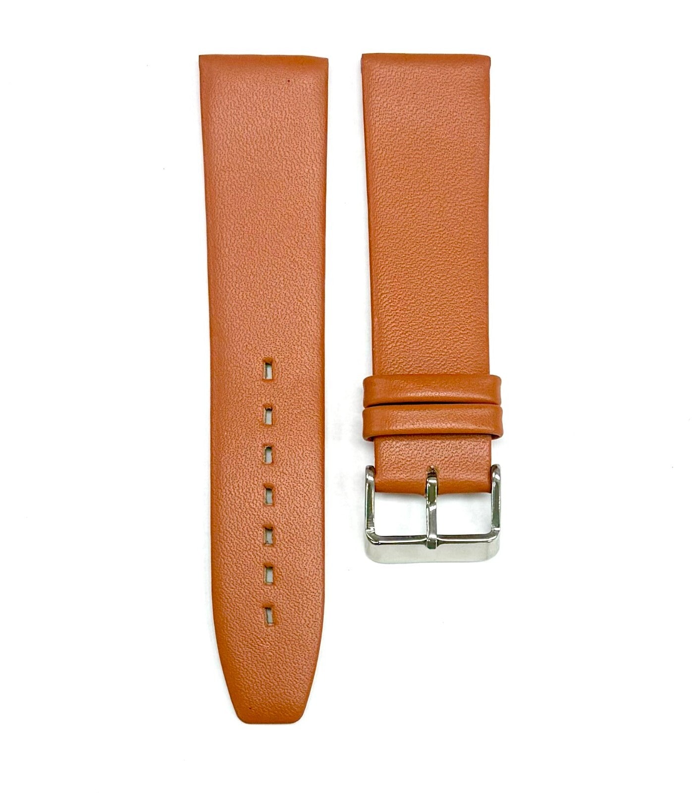 Lot of 6, 18-24mm Genuine Leather Plain Tan Color, Flat & Unstitched Watch Band
