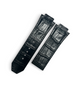 BLACK ALLIGATOR LEATHER WATCH BAND FOR HUBLOT WATCHES OF SIZE 29X24MM