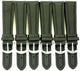 Lot of 6 Bands 20MM Plain Black Leather Watch Band Stitched Padded, 