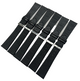 Lot of 6 Watch Band Genuine Leather Black Lizard Grain Flat 22MM Top Quality