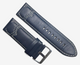 High-Quality Genuine Leather Watch Band Strap Blue color w/ White stich-27mm