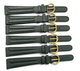 14mm Quality Genuine Leather Padded Green Color Watch Band (set of 6)