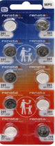 100 Renata 391 (SR1120W) Silver Oxide Watch Batteries 0% MERCURY (Pack 100)