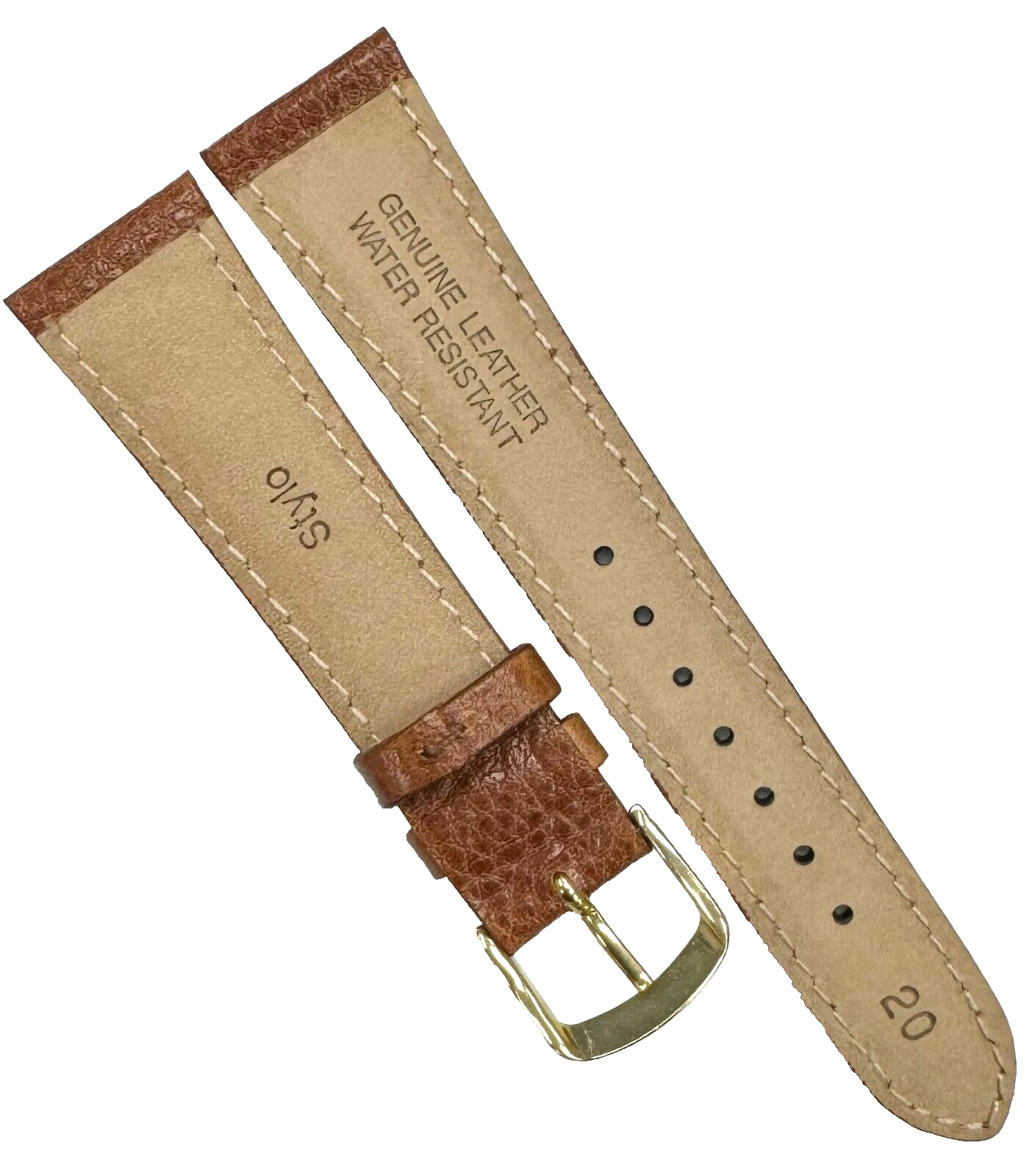 20MM Light Brown Genuine Leather Watch Band