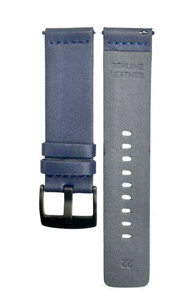 Flat Watch Bands, Blue Plain Genuine Leather 20MM to 24MM /Fits to MVD