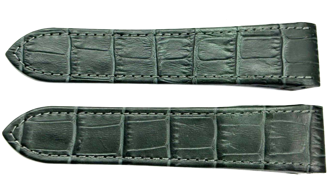 WATCH LEATHER BAND STRAP FOR CARTIER SANTOS 100XL 24.5MM Black COLOR