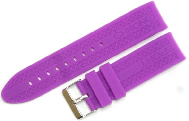 CURVED END SILICONE WATCH BAND, RUBBER STRAP 22MM