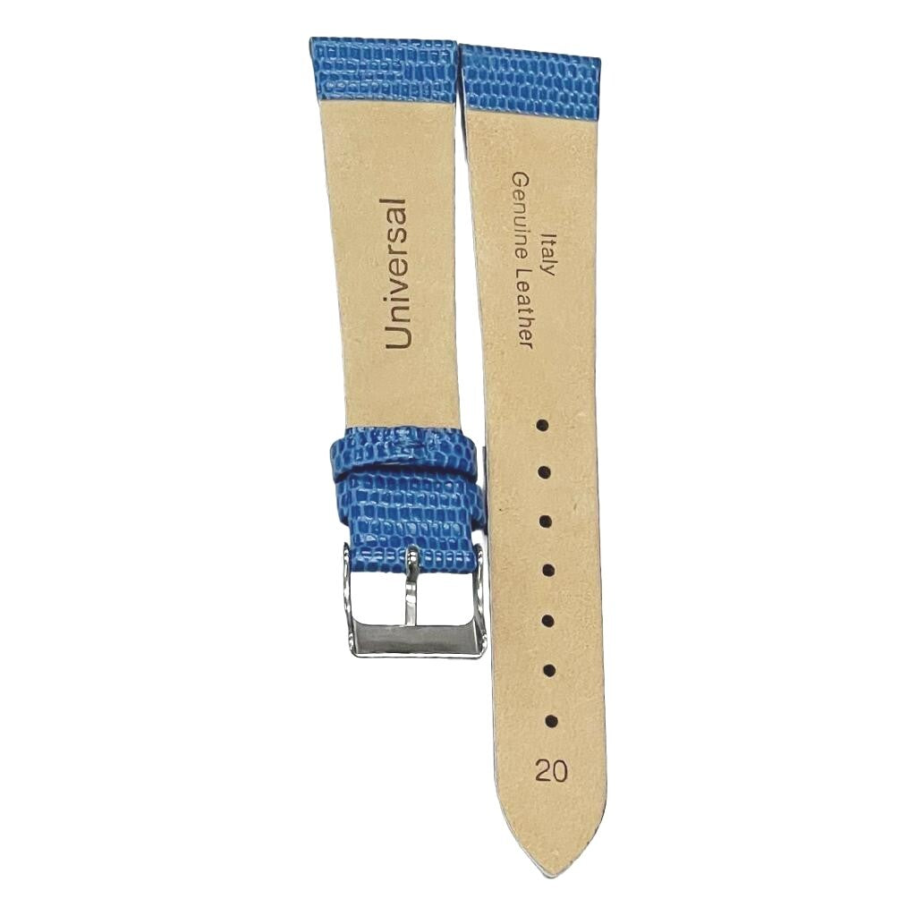 Best Quality Watch Bands Genuine Leather Lizard Grain Blue 12- 24mm