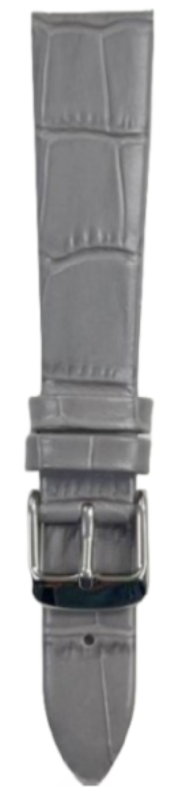 1PC Dark Gray Leather Flat Unstitched Alligator Grain Watch Band Size 18MM