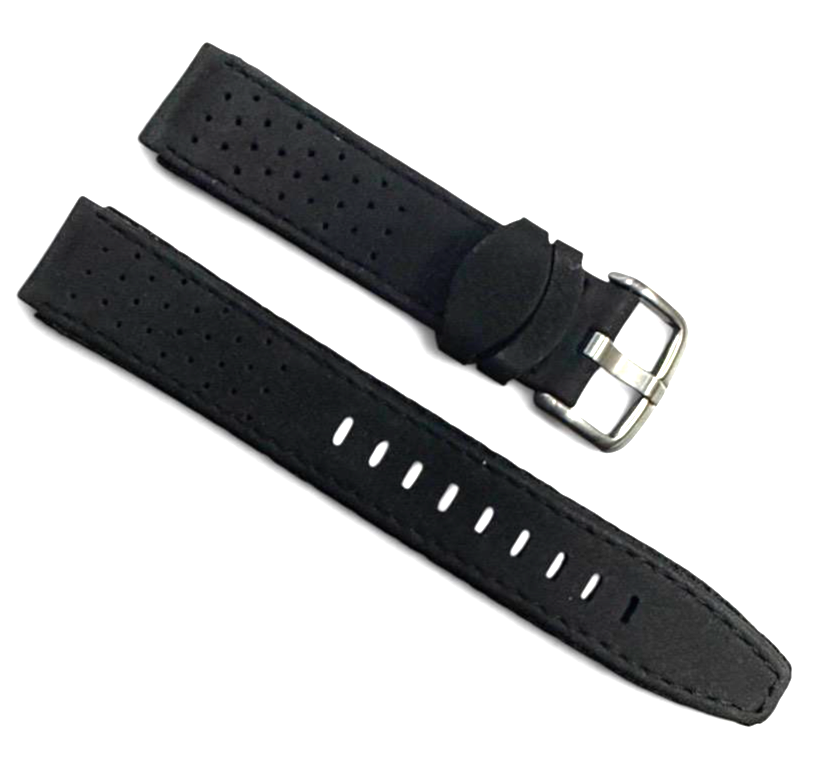 Bandini Leather Racing Watch Band Rally Strap Black color- 18mm