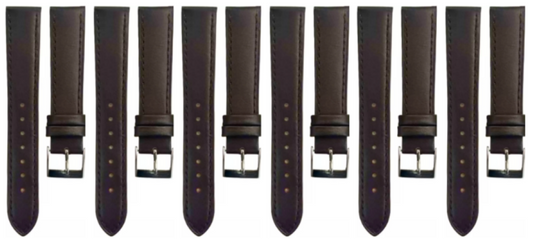 Set of 6PCS Multi-Color Watch Band Size (14✖12)mm Stitched Plain Leather Strap