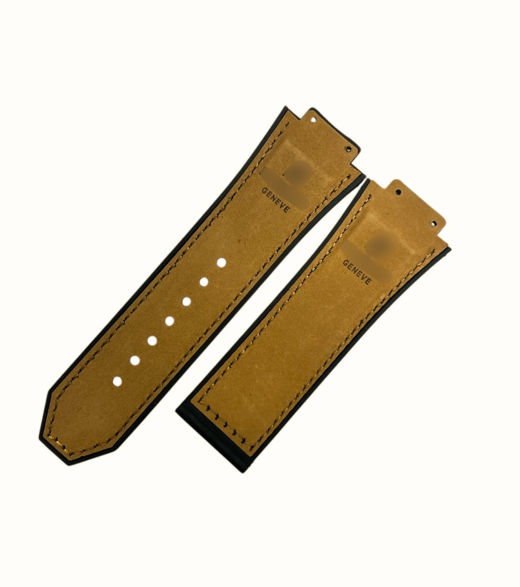 MATTE LIGHT BROWN SUEDE LEATHER WATCH BAND FOR HUBLOT WATCHES OF SIZE 29X24MM