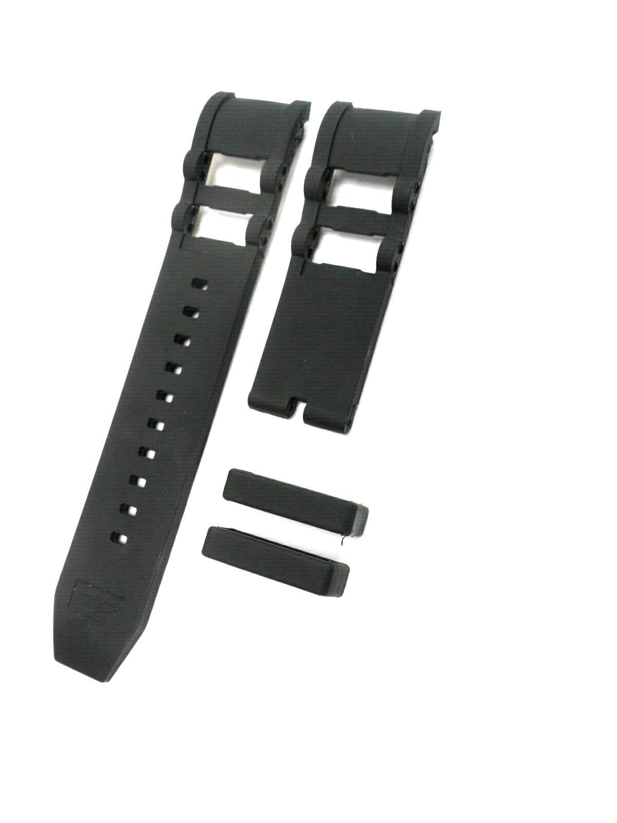 Black Curved Silicone Rubber Watch Strap For Invicta Russian Diver of Size 26mm