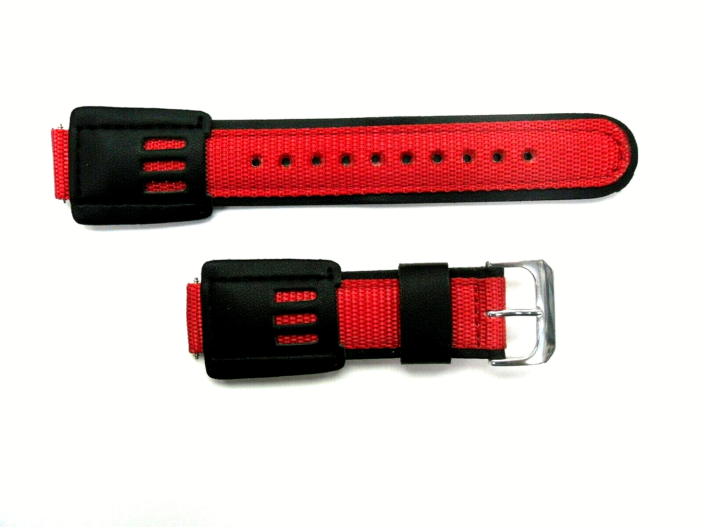 hot selling premium quality  Watch Band Red-Black genuine  leather -fabric 16 mm