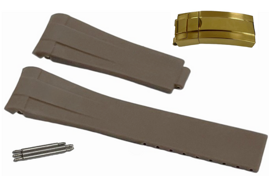 ROLEX BROWN Rubber Watch Band 20MM Fits DateJust SUBMARINER GMT DAYTONA EXPLORER