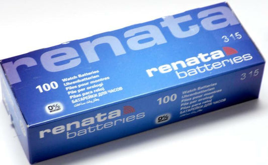 Renata 315 Watch Cell Batteries SR716SW, SWISS MADE, 0% MERCURY (Pack of 100)