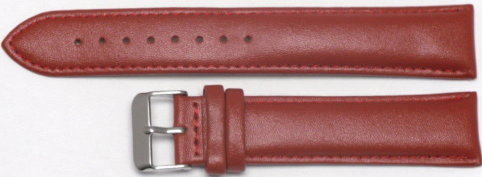 24 MM XXL Plain Red Genuine Leather Watch Band Stitched fit Men Watches