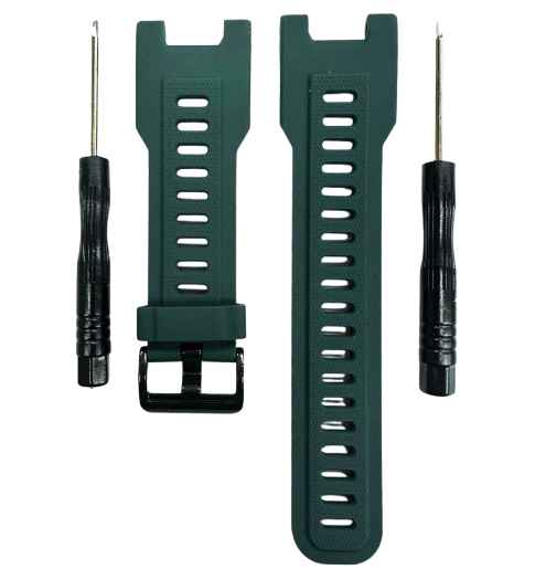 26mm Green Rubber Watch Strap Band w/ Buckle & Tools