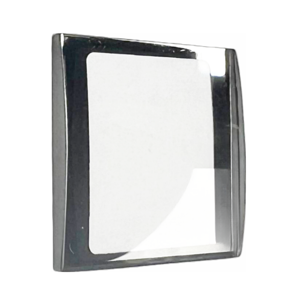 Sapphire Crystal Rado Single Domed Rectangular Shape Silver Border (27.7×26.2)mm