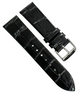 New Watch Band Short 20x16MM Genuine Leather Black Alligator Grain Flat Slim