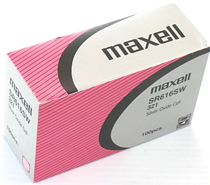 Maxell 321 Watch Cell Batteries SR616SW Silver Oxide New Sealed (Box of 100Pcs.)