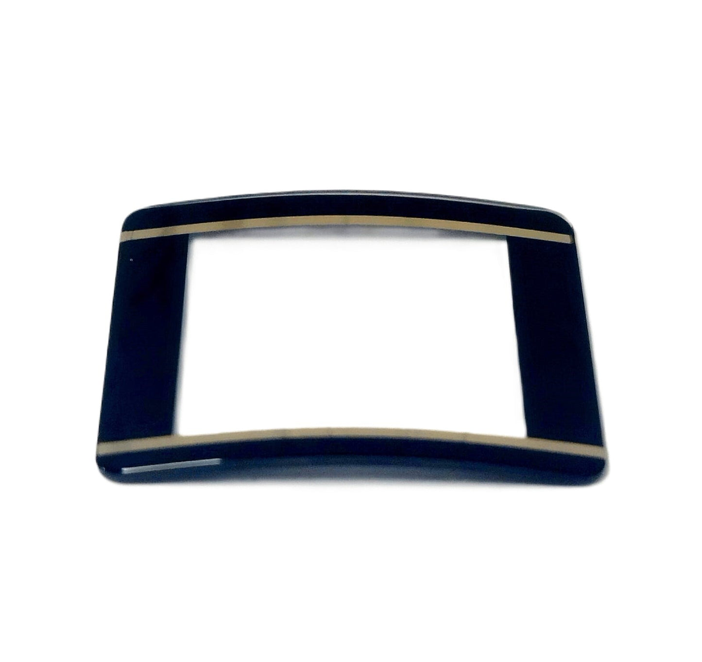 Sapphire Crystal Rado Rect Cut Corners Black Trim with Gold lines (28.3×23.5)mm