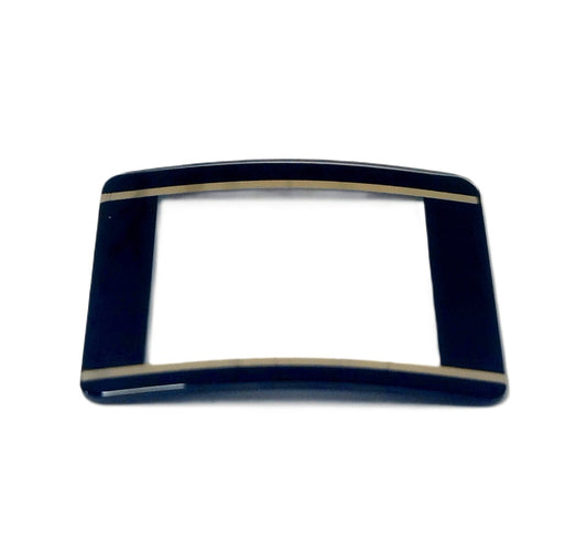 Sapphire Crystal Rado Rect Cut Corners Black Trim with Gold lines (28.3×23.5)mm