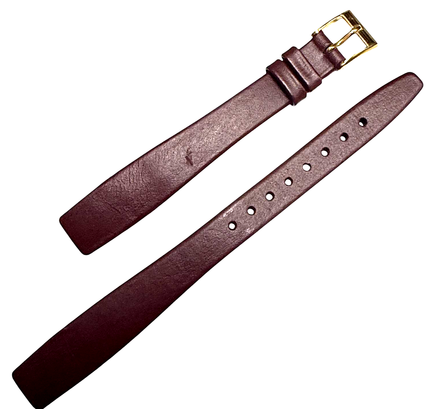 Burgundy color quality calf leather watch band strap open end -13mm