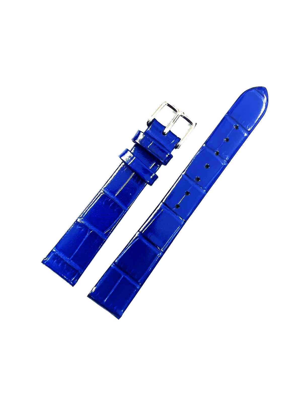 Watch Band Blue Genuine Leather Alligator Grain (Flat) 16 MM  for Men Watches