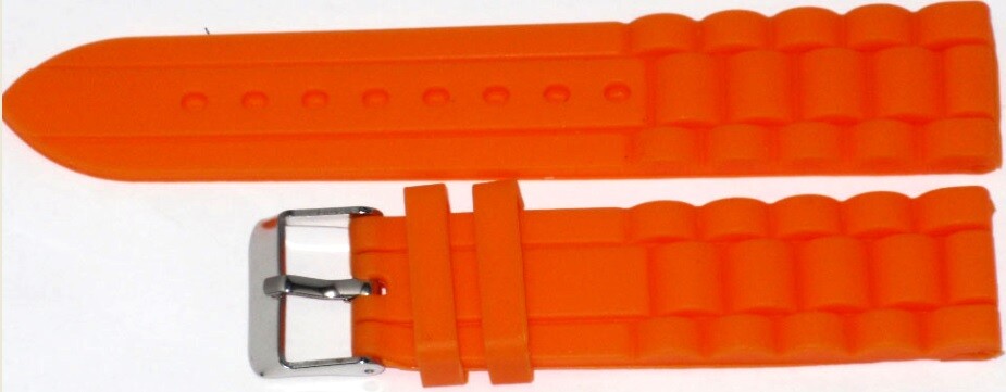 Watch Band Silicone Orange 22MM (Heavy)Sports  and Women Big Watches