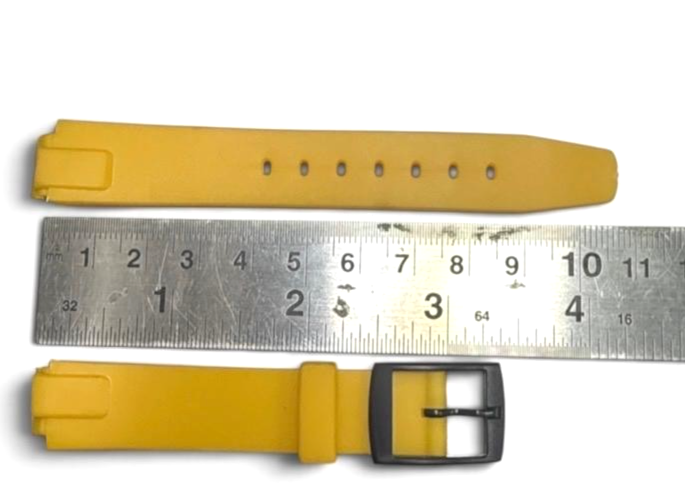 PVC PLASTIC RUBBER WATCH BAND YELLOW COLOR DESIGN