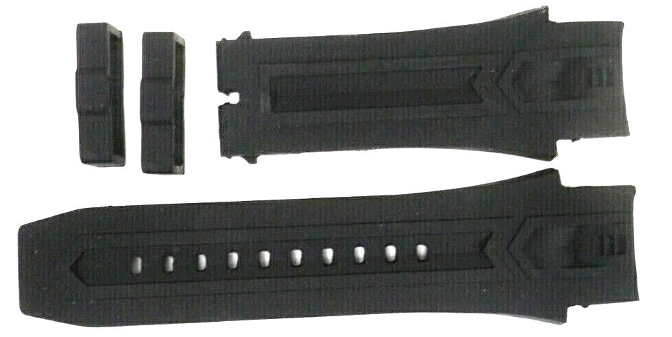 CURVED END SILICONE RUBBER WATCH BAND FOR INVICTA WATCHES BLACK OF SIZE 26MM