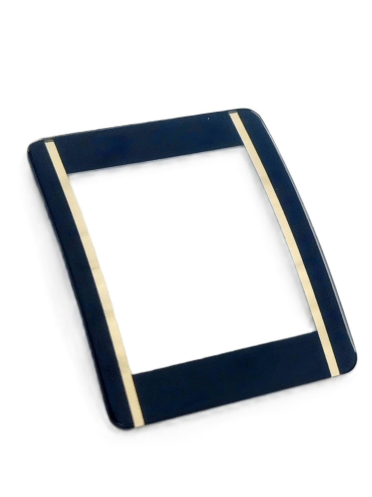 Sapphire Crystal Rado Rect Cut Corners Black Trim with Gold lines (31.9×26.5)mm
