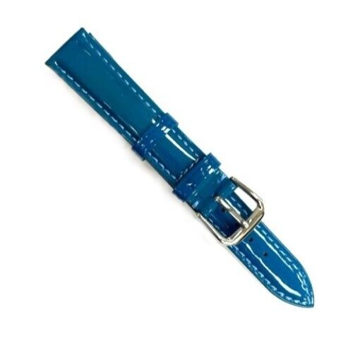 Watch Band 14MM Blue Color Genuine Leather Soft Sweat Proof Stitched, Padded