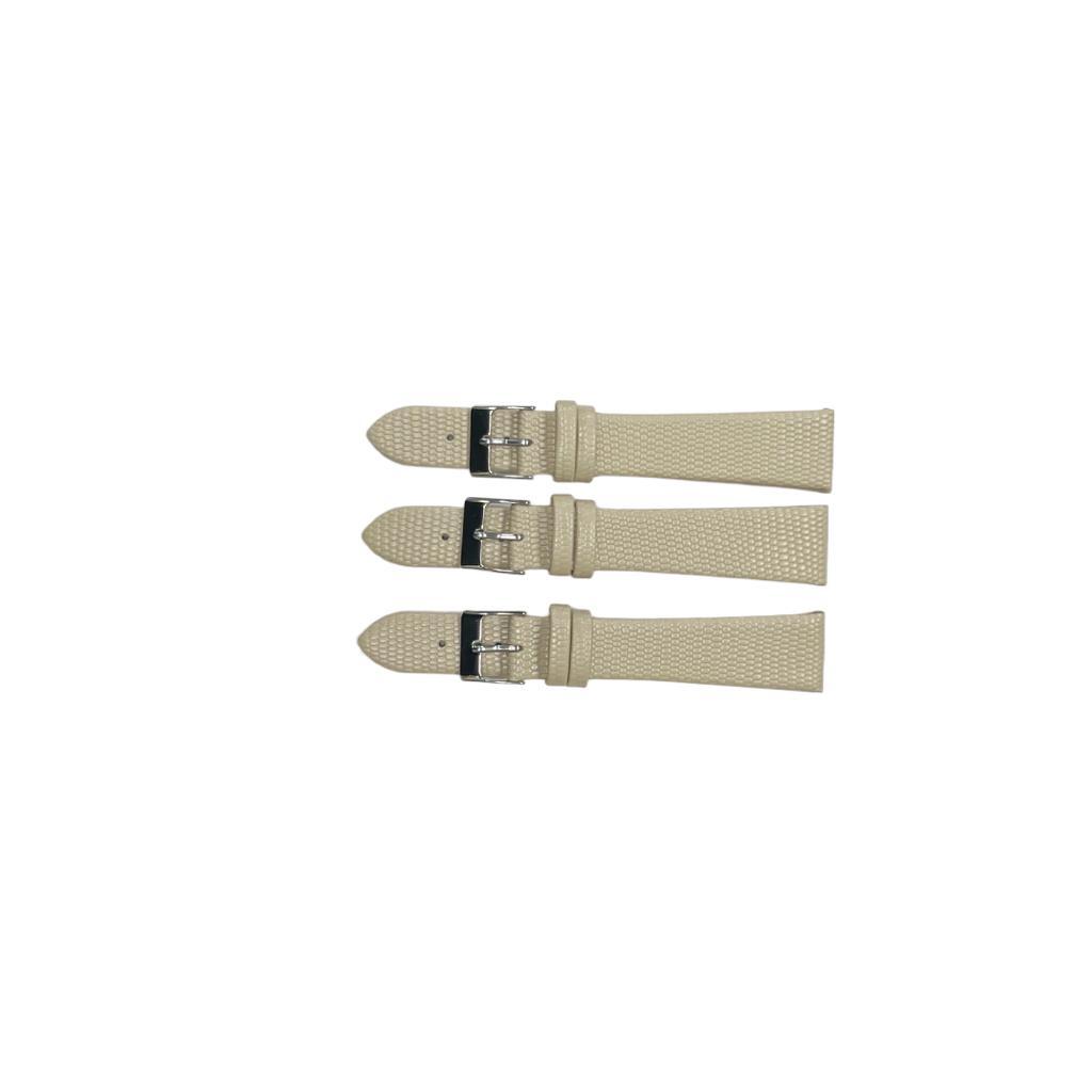 Best Quality Watch Bands Genuine Leather Lizard Grain Flat Beige Color 12- 24mm