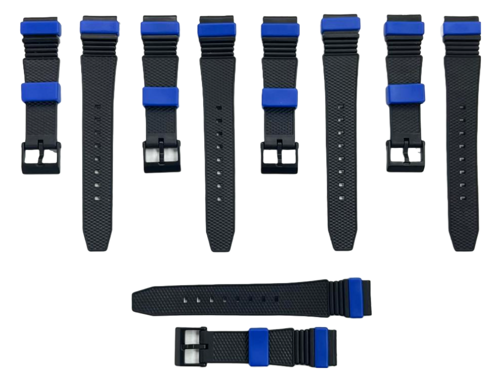 Water Resistant PVC Sport Watch Band Strap 15mm Fits Timex, Casio and others