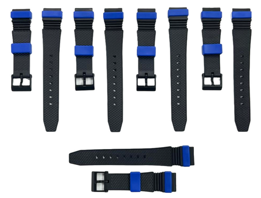 Water Resistant PVC Sport Watch Band Strap 15mm Fits Timex, Casio and others