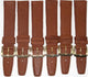 1Lot of 6Pcs.Watch Bands Plain Tan (L.Brown) Genuine Leather  Flat Stitched 20mm