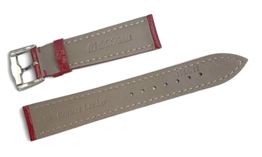18mm Red Designer Alligator Genuine Leather Watch Strap Band