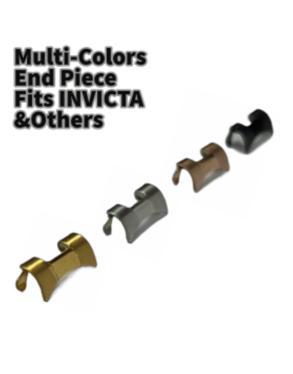 Multi-Colors Watch Band END PIECE Curved FITS to INVICTA & Others (20mm-26mm)