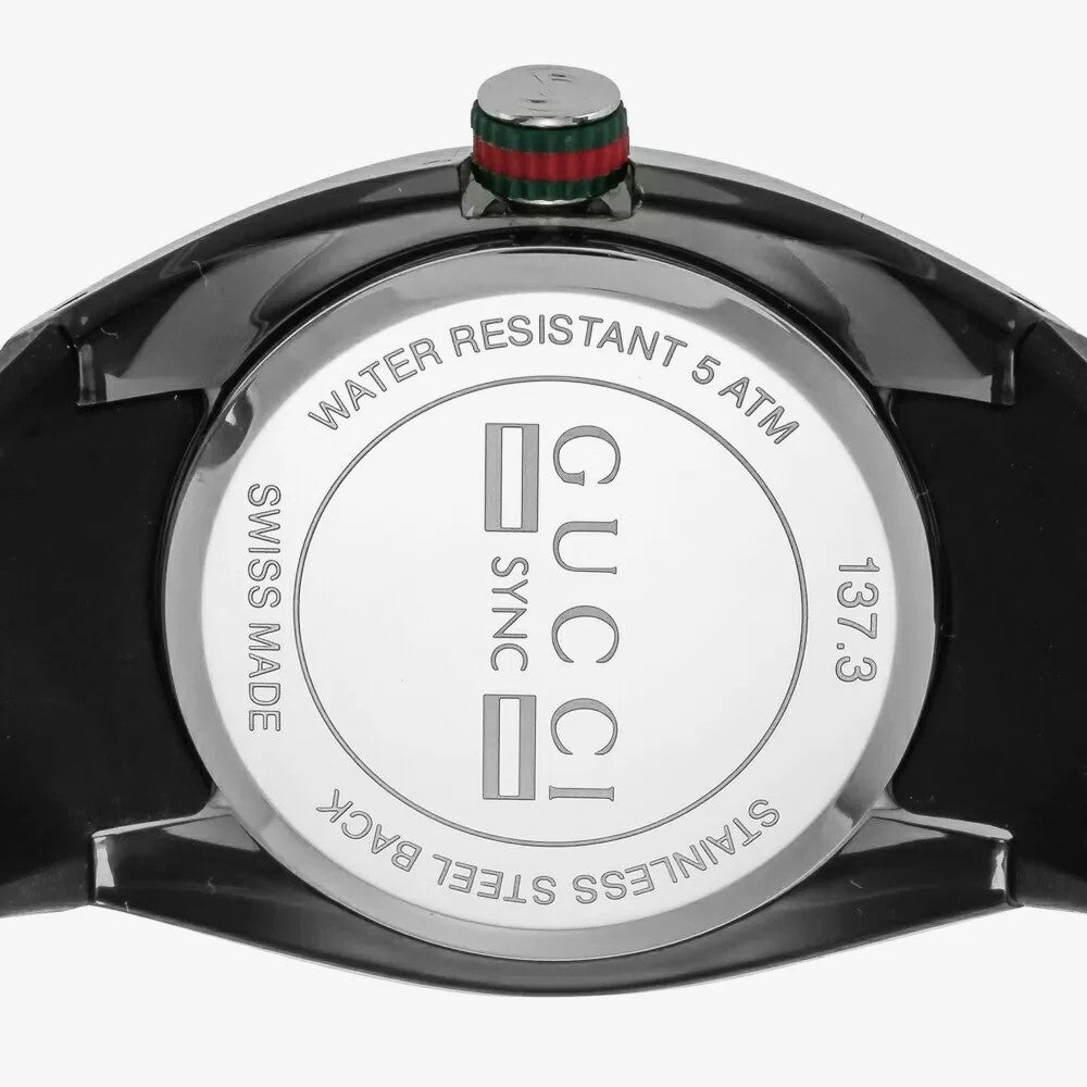 Shop GUCCI SYNC YA137101 Men’s Watch – All Black Dial and Strap, Quartz