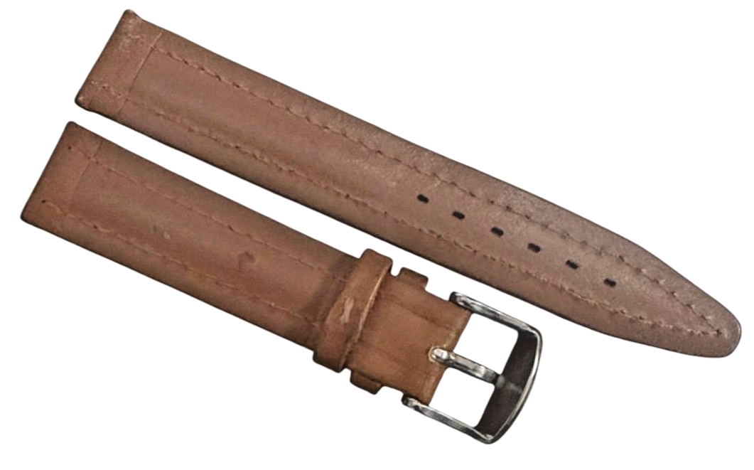 Brown Color Watch Band padded genuine Leather 18mm
