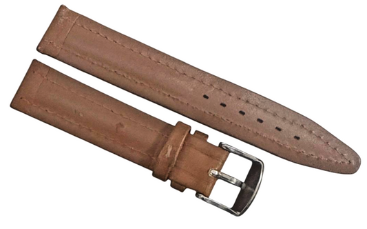 Brown Color Watch Band padded genuine Leather 18mm
