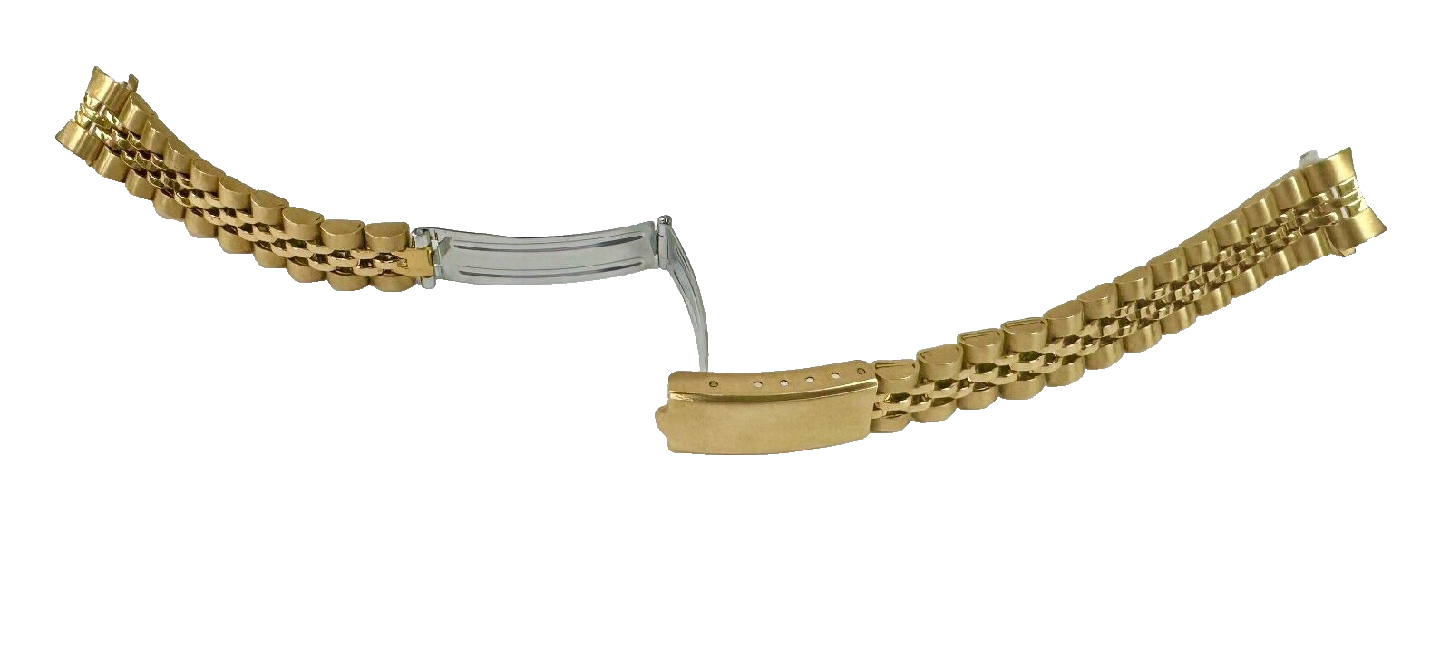 14MM Jubilee Designed GOLD Color Metal Ladies Band with Curved End