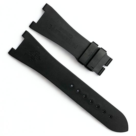 High Quality Rubber Watch Strap Black Color fit to PATEK PHILLIPE 25x18mm