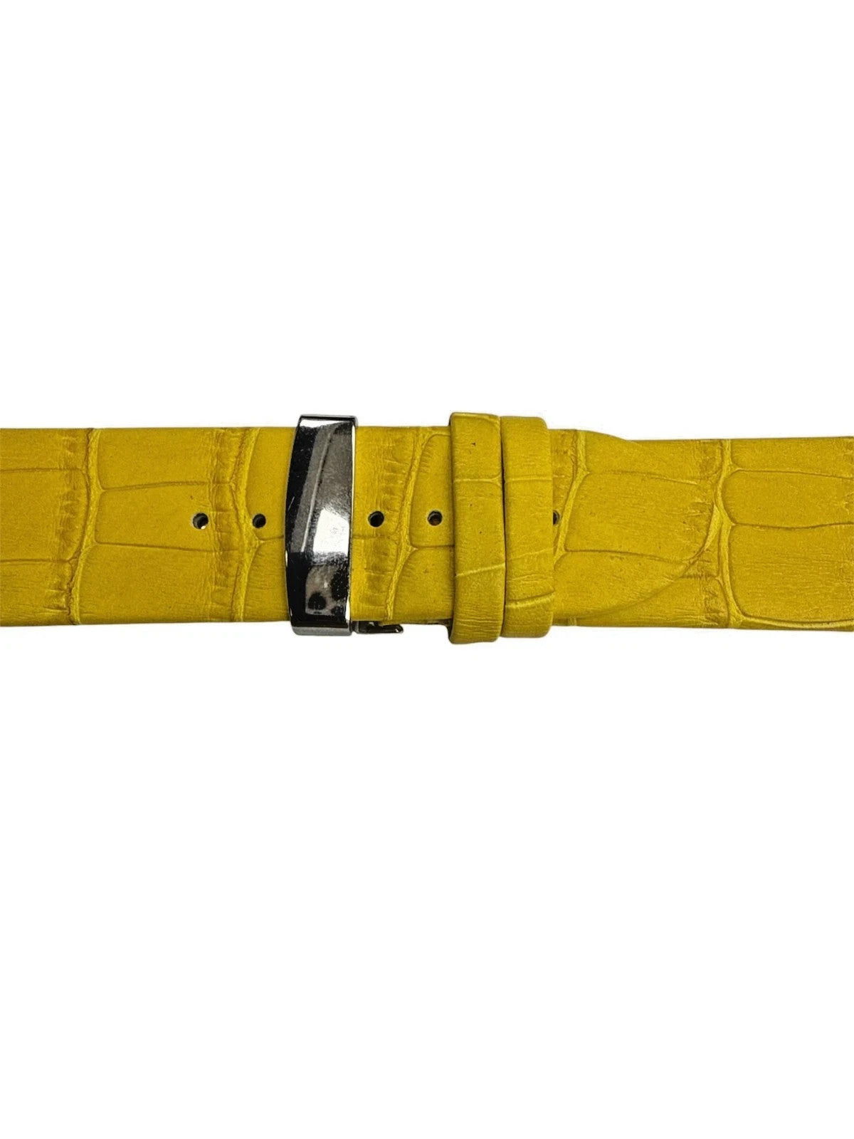 16MM 18MM 20MM 22MM 24MM YELLOW WATCH BAND Alligator Grain Deployment Clasp