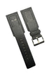 Genuine Black Leather Watch Band 26mm Smooth Finish Strap Stainless Steel buckle
